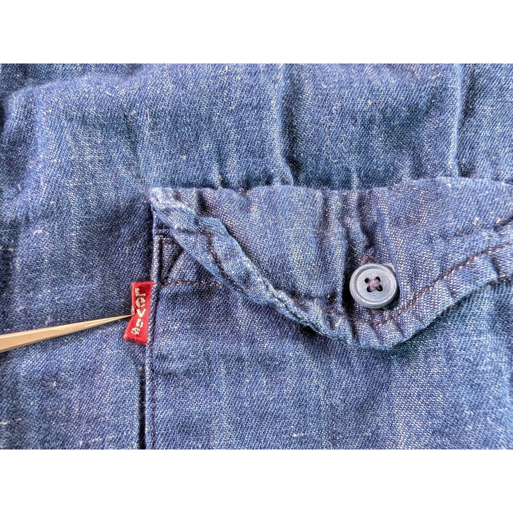 Levis x Outerknown Mens XL Denim Sashiko Western Shirt Indigo Blue 21349-0014 - Picture 5 of 9